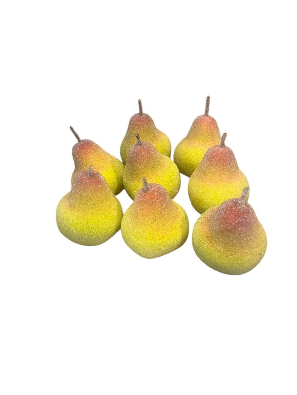 Vintage Sugar Beaded Pears Fake Fruit Lot of 8 Table Decor Centerpiece